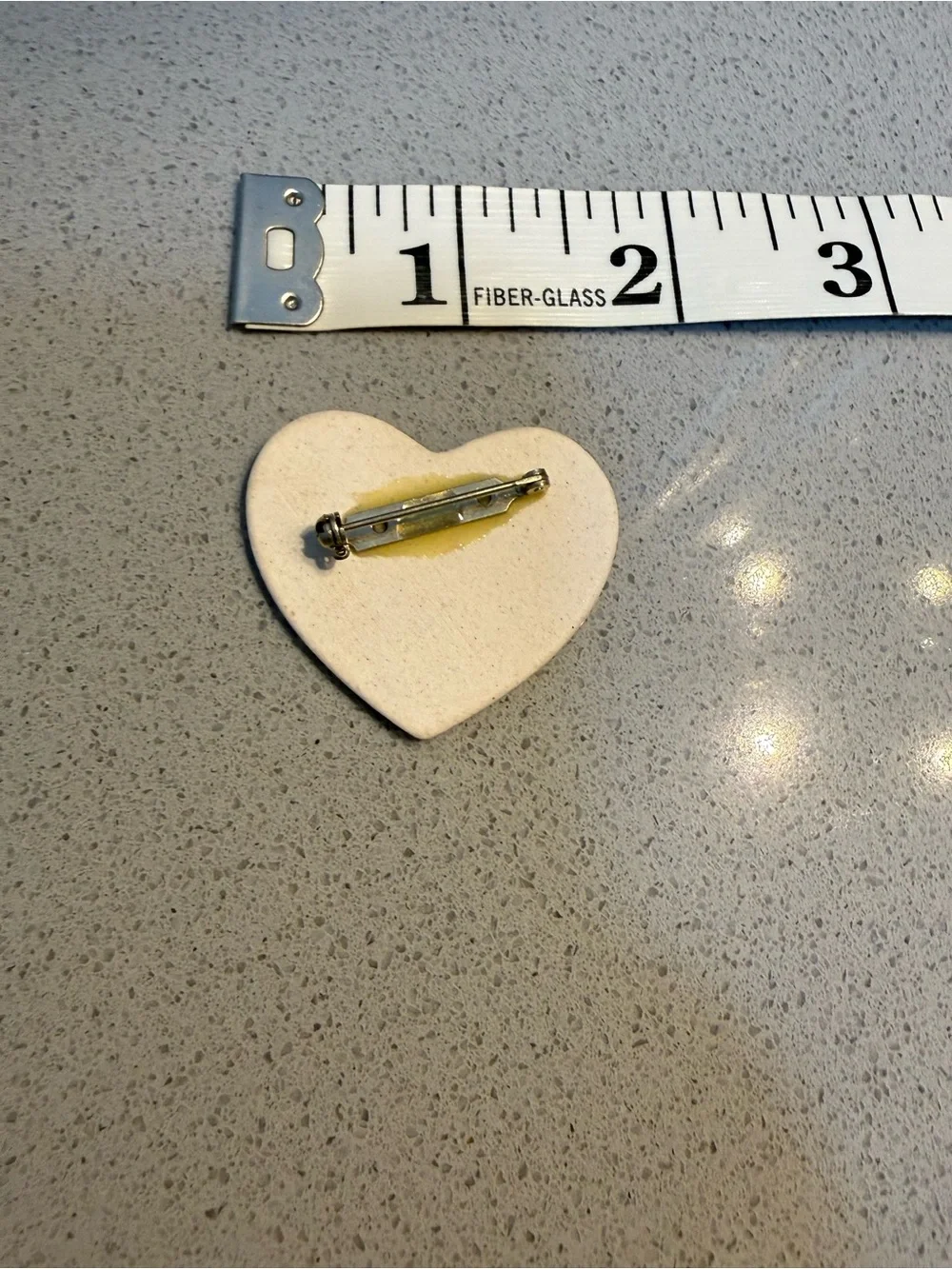 Handmade Enamel/Ceramic Heart Pin - Multicolor
